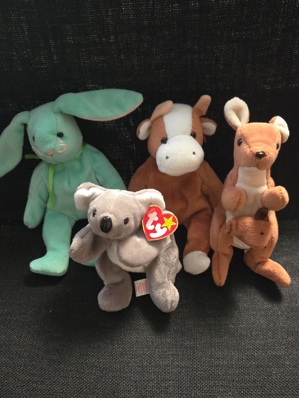 TY Beanie Babies Lot of 4 Mel Koala w Tag + Pouch, Bessie & Hippity